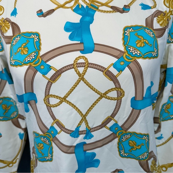 J. McLaughlin Signature 3/4 Sleeve Tee Equestrian Sz M NWT - Picture 4 of 16